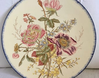 Antique french Provence floral plate