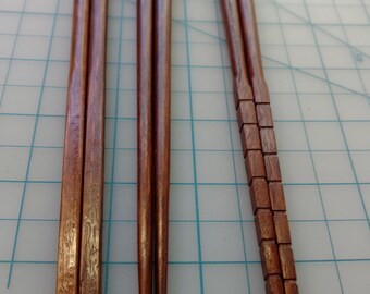 Three pairs of large chopsticks Jarrah wood