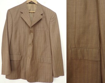 80s Light Brown Plaid Blazer Mens Size 44, Richard Harris, Brown Sport Coat, Plaid Sport Coat, Brown Plaid, Formal Blazer, 80s Blazer