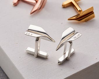 Personalised Paper Plane Cufflinks