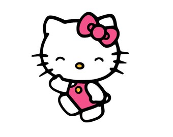 cute hello kitty svg file, svg cricut, silhouette cut file, instant download