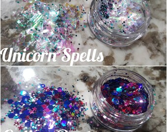 Chunky glitter for makeup and hair
