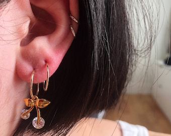 The Cherry 14K Gold Hoops