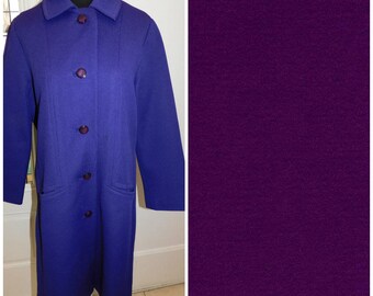 Vintage Purple Stroller coat, Purple Polyester Coat, 70s Purple Coat 36" chest