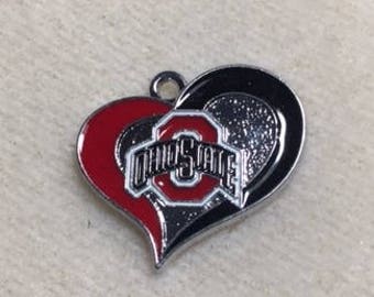 Ohio State Buckeyes Heart Charms
