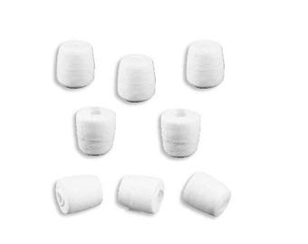 12 Small Spun Cotton Asymetrical Cylinders or Marshmallows 1/4" ~ Czech Republic SC 394
