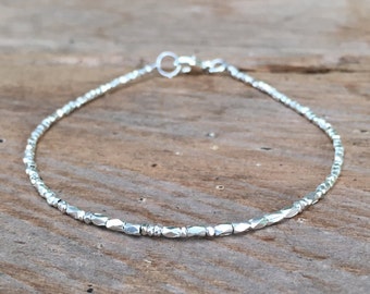 Custom Morse Code Bracelet, Karen Hill Tribe Silver Secret Message Bracelet