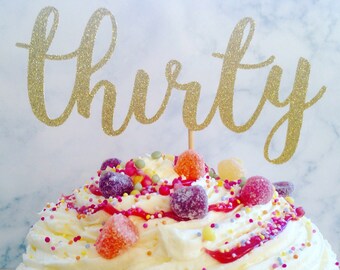 Cake Topper, Thirty glitter Cake topper, glitter cake topper, cake decoration, birthday party decor, thirty
