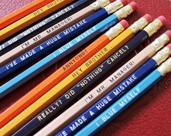 Arrested Development Engraved Earmark Pencils 12 Pack, cool stocking gifts, funny stocking gift, tv show quotes, funny pencil set, raunchy