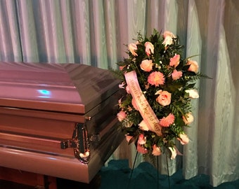 Cemetery Flowers, Headstone Saddle, Funeral Decoration, Headstone Flowers, Headstone Saddle, Grave Flowers Memorial Tribute for Mom Burial