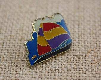 Sailboat - Enamel Pin by American Gag Bag Inc. - Vintage Novelty Pin c. 1980s