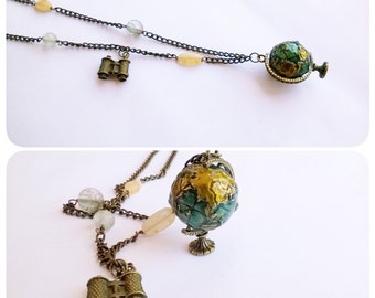 Necklace globe travel world explorers * Necklace Globe travel vojager