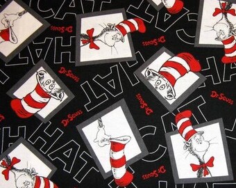Cat in the Hat * Dr. Seuss one yard of fabric 100% cotton by the yard 44" - 45" wide