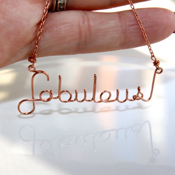 Wire Name Necklace Wire Word Art Personalized Jewelry