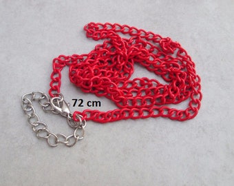 1 x red 72cm metal chain necklace
