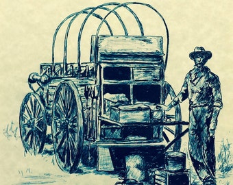 Chuck Wagon Cook (Pen & Ink)
