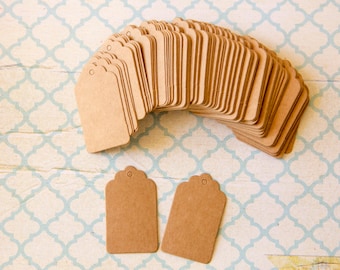 Kraft Brown Gift Tags, set of 100 labels kraft, little gift labels - lot of 100 for gifts, place markers, labeling 3cm x 5cm