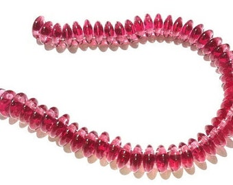 6mm Lentil Beads - Fuchsia - CzechMate 2 Hole Bead / 2 Hole Lentil Bead
