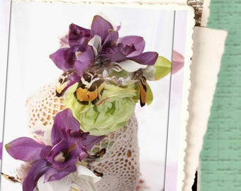 Floral Headpieces Lush Orchids, Frida Kahlo inspired