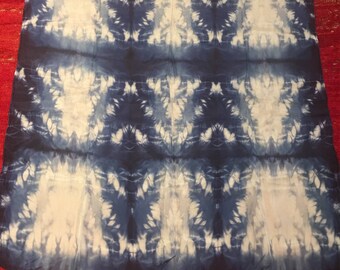 Shibori dyed silk scarf