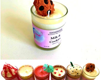100% Soy Wax, Milk & Cookies Candle, Scented, Dessert Candles, Stunning, Mini, Long Lasting Candles, Unique