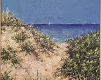 Seascape - oil on canvas - hand painted - Mare, Costiera italiana - Puglia