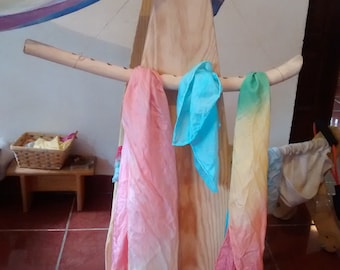Wooden silk hanger / Waldorf play silks storage / Wiwiurka