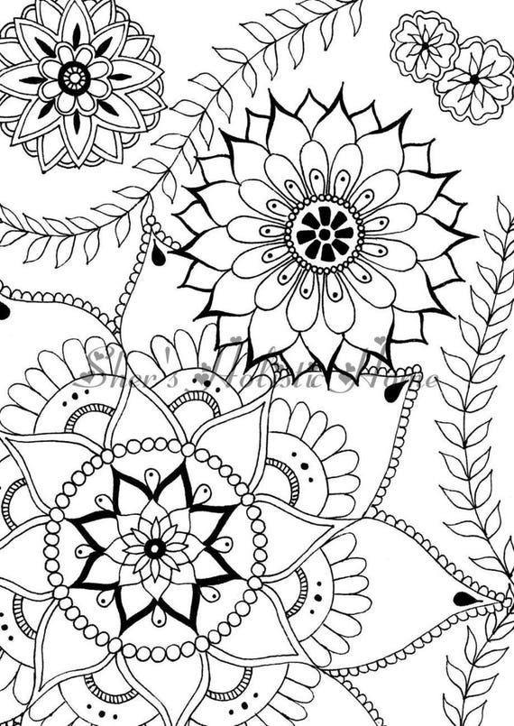  Fleur  Coloriage  mandala fleur  dessin de fleurs  coloriage 