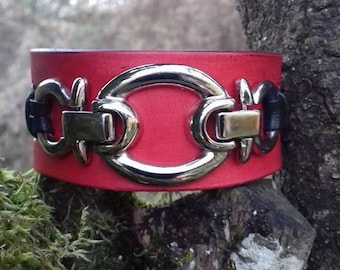 Leather Bracelet leather Red
