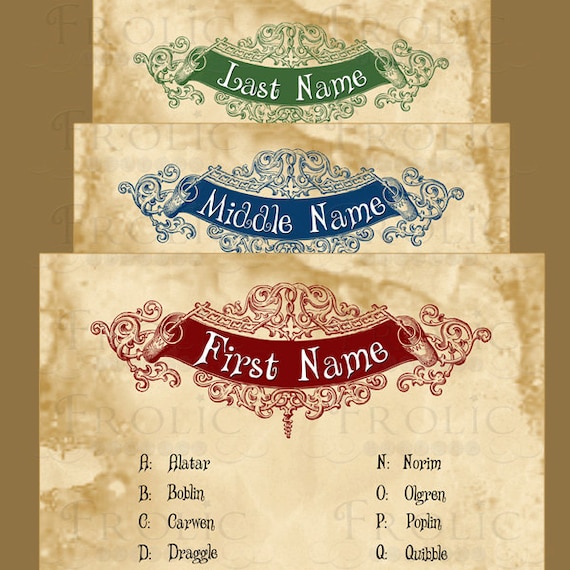 Wizard Name Game INSTANT DOWNLOAD