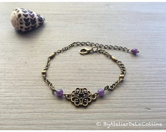 Art deco bracelet with amethyst,