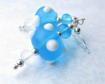 SALE - Bubbles lampwork earrings