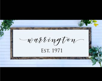 Mother's Day Gift, Gift for Mom, Gift for Her, Framed Family Established Sign, Last Name Sign, Family Name Sign, Custom family sign
