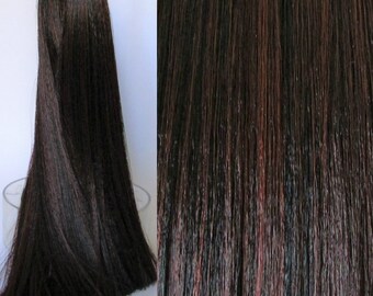 DARKEST BROWN Saran Doll Hair for Custom OOAK/Rerooting
