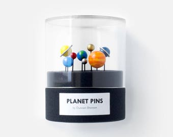 Planet Pins - hand-painted solar system stationery (push pins for your cork board space)