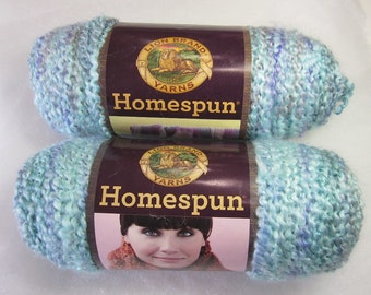 Lion Brand HOMESPUN Yarn in Waterfall, Bulky Yarn, Acrylic Yarn, Silly Salmon Crochet