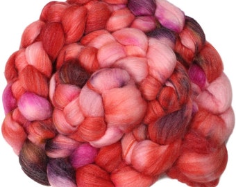 Anemone - hand-dyed superwash Merino, bamboo, nylon (4 oz.) combed top