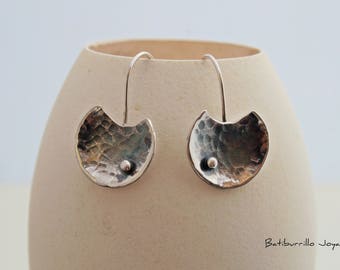 Pendientes cortos de esmalte y cobre esmalte y plata de ley