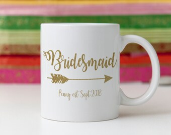 personalized bridesmaid gift, Bridesmaid mug, celebration mug, bride gift, bride shower gift, engagement gift for her, bridesmaid gift