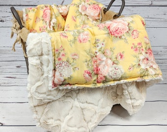 Weighted Blankets, Adult Weighted Blankets, Teen Weighted Blanket, Floral Weighted Blanket, Yellow, Weighted Blanket for her, Sensory