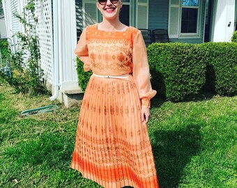60's Alfred Shaheen Hawaiian Evening Gown