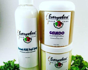 Everything Bundle/cream/gel/spray/organic/100% natural/vegan/protective styles/hair food/top seller/sales/deals by Everywhere Hair Care