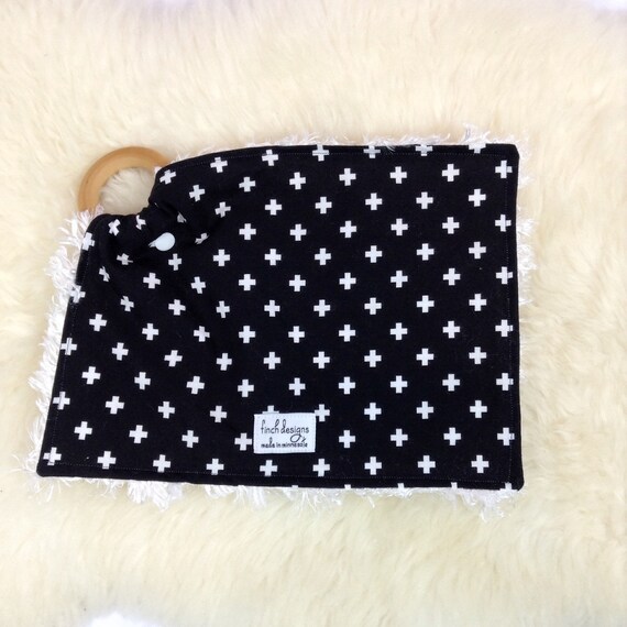 Baby Blanket Swiss Cross Lovey Blanket Sensory Blanket