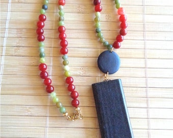 African Pendant Necklace,Afrocentric Jewelry,Artisan Necklace,Afrocentric Necklaces,African Necklaces,African Jewelry,Colorful Necklace