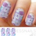 Purple Peacock Feathers, Rose Nail Decals, Full Nail Stickers