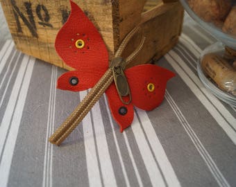 Closing red and Brown Dragonfly brooch