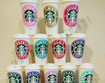 Personalized 16oz Starbucks Cup BPA FREE reusable tumbler / coffee / birthday / gift / wedding / party / summer / bridesmaid / your own text