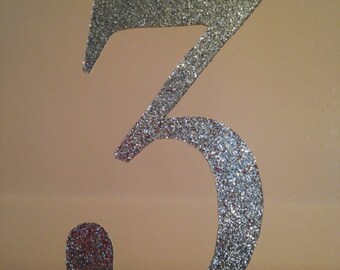 Birthday Number Cake Topper, 3 Cake Topper, Age Cake Topper, Glitter Cake Topper, Birthday Cake Topper