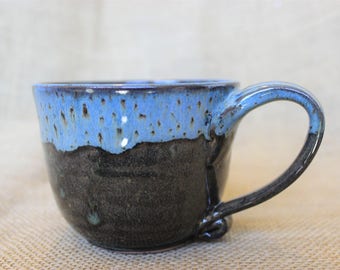 Wheel thrown pottery coffee mug, Stoneware ceramic mug, handmade pottery mug