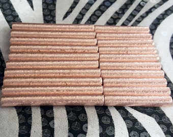 Long Copper Tube Beads 20 pc variety, 10 pcs each 1 1/2 in & 2 1/4 in Brushed Finish, Handmade Reclaimed Metal Tubes Solid Copper, Mixed Lot